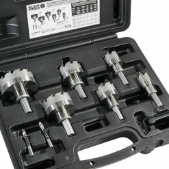 Klein 31873 Master Electricians Split Point Pilot Drill Bit Hole Cutter Kit -8pc Tools & Equipment