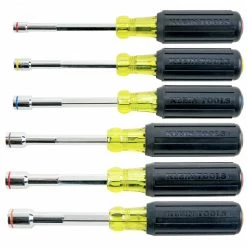 Tools & Equipment Klein 6356 Heavy-Duty Color Coded Wrench Assist Nut Driver Set - 6pc