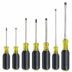 Klein 85076 Durable Chrome Cushion-Grip Screwdriver Set - 7pc