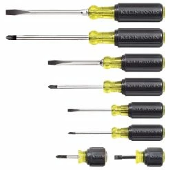Klein 85078 Exact Fit Chrome-Plated Cushion-Grip Screwdriver - 8 Pc Tools & Equipment