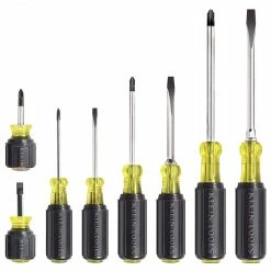Klein 85078 Exact Fit Chrome-Plated Cushion-Grip Screwdriver - 8 Pc Tools & Equipment