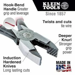 Klein D2017CSTA 9-Inch Durable Steel Square Aggressive Knurl Ironworker's Pliers Tools & Equipment