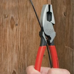 Tools & Equipment Knipex 09 01 240 9-Inch 64-HRC Chrome High Leverage Linesman Head Pliers