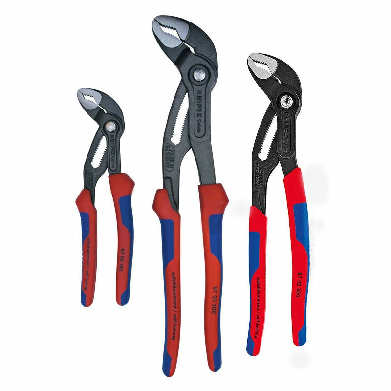 Knipex 9K 00 80 05 US 180, 250, And 300mm Comfort Grip Cobra Set - 3pc 3 Knipex 9K 00 80 05 US 180, 250, And 300mm Comfort Grip Cobra Set - 3pc