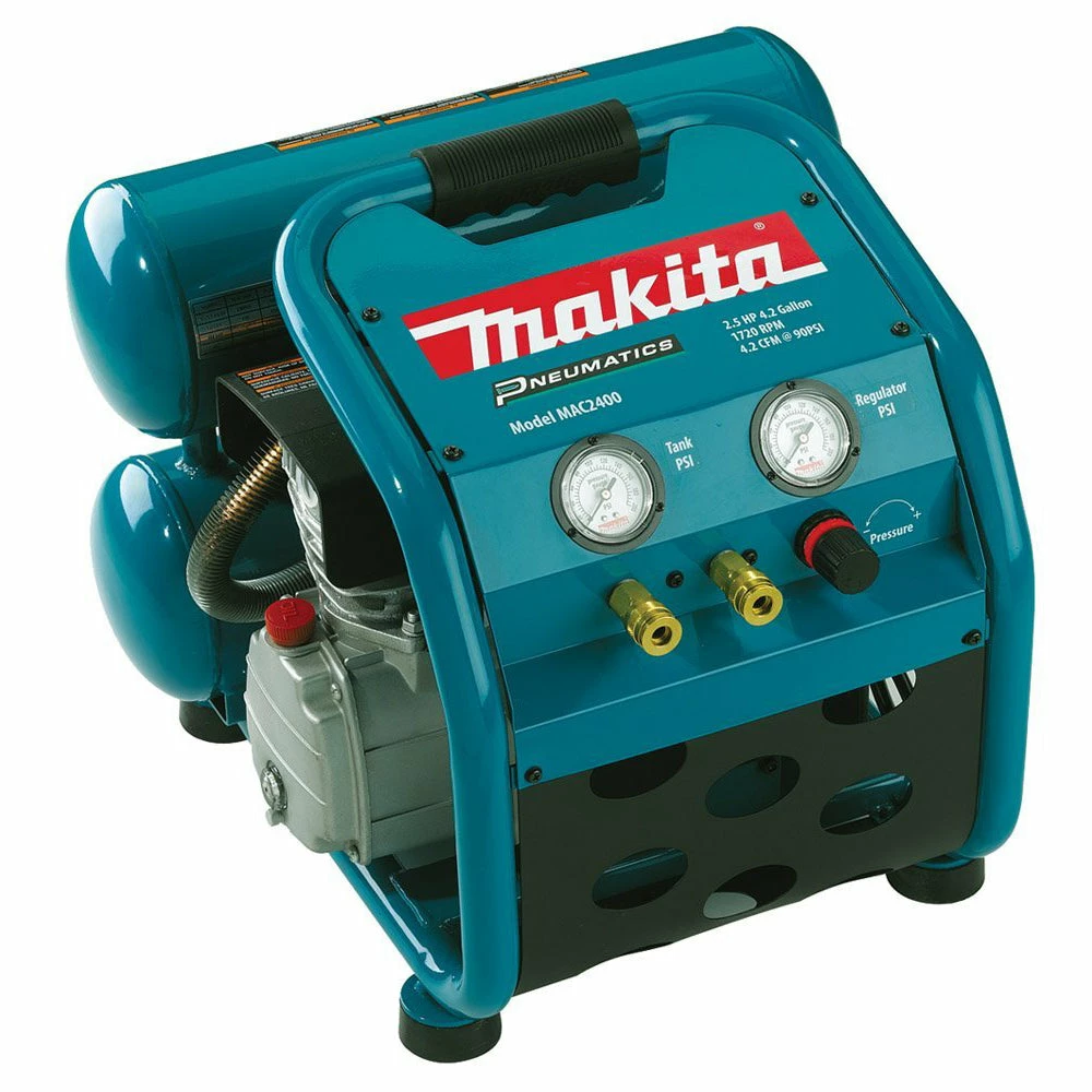 Makita MAC2400 2.5 Hp Cast Iron Roll-Cage Big Bore Air Compressor 3 Makita MAC2400 2.5 Hp Cast Iron Roll-Cage Big Bore Air Compressor