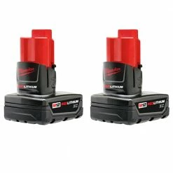 Tools & Equipment Milwaukee 48-11-2412 M12 12V 3.0Ah REDLITHIUM XC Compact Battery -2pk