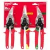 Milwaukee 48-22-4533 Ergonomic Flush Bolt Aviation Snip Set - 3pc Tools & Equipment
