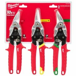 Milwaukee 48-22-4533 Ergonomic Flush Bolt Aviation Snip Set - 3pc Tools & Equipment