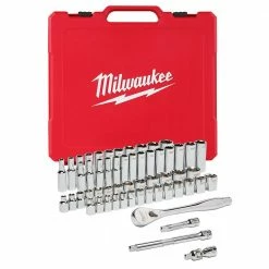 Tools & Equipment Milwaukee 48-22-9008 3/8-Inch Drive SAE And Metric Ratchet And Socket Set - 56pc