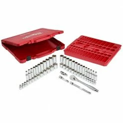 Tools & Equipment Milwaukee 48-22-9008 3/8-Inch Drive SAE And Metric Ratchet And Socket Set - 56pc