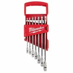 Tools & Equipment Milwaukee 48-22-9406 Durable SAE Ratcheting Combination Wrench Set - 7pc