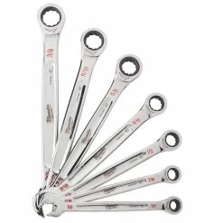 Tools & Equipment Milwaukee 48-22-9406 Durable SAE Ratcheting Combination Wrench Set - 7pc