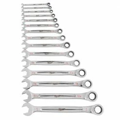Milwaukee 48-22-9416 Durable SAE Ratcheting Combination Wrench Set - 15pc