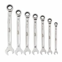 Milwaukee 48-22-9506 Durable Metric Ratcheting Combination Wrench Set - 7pc Tools & Equipment