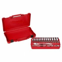 Tools & Equipment Milwaukee 48-22-9508 3/8-Inch Drive Durable Metric Ratchet And Socket Set - 32pc