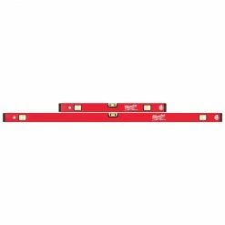 Milwaukee MLCMS48 24/48-Inch Durable Aluminum REDSTICK Compact Box Level Set Tools & Equipment