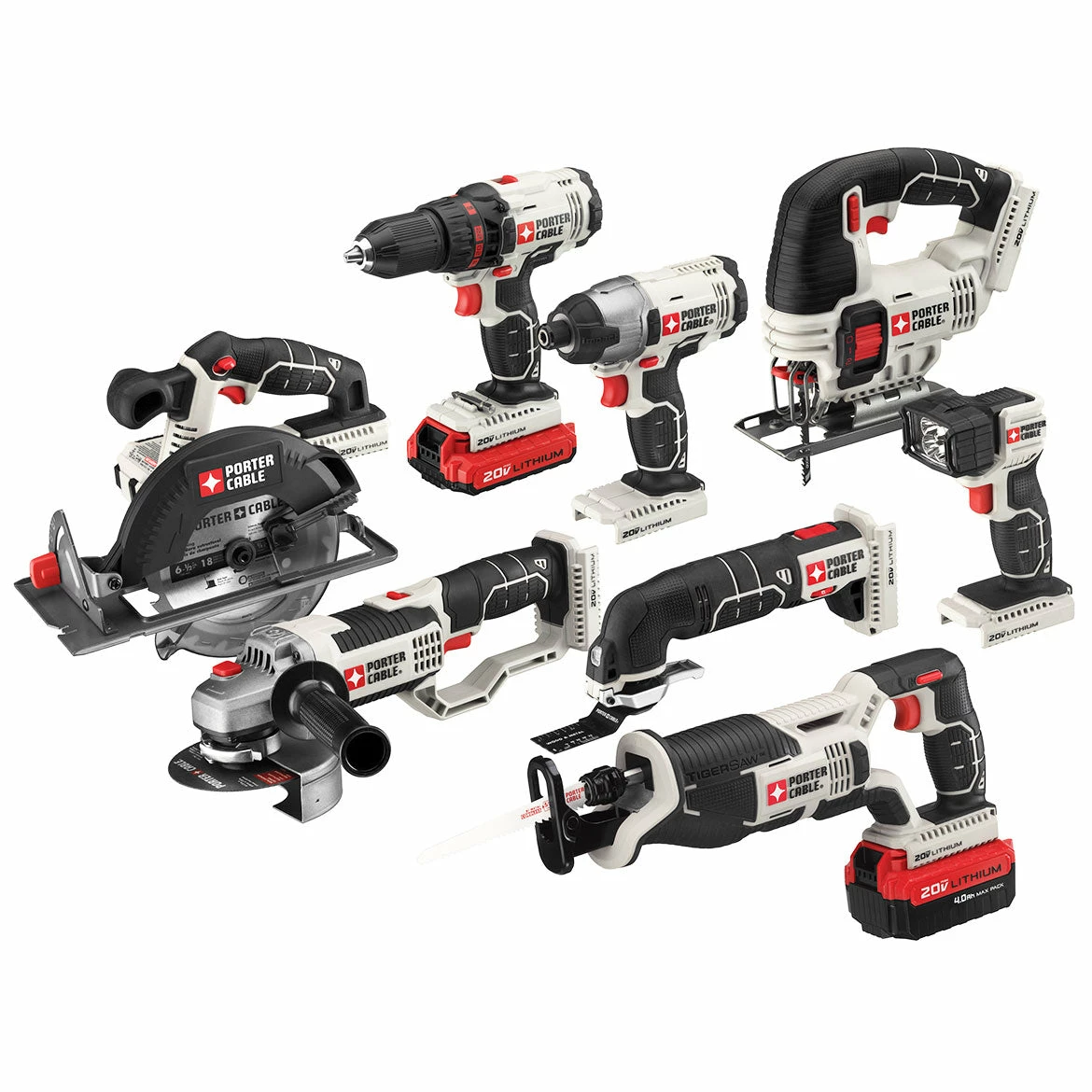 Porter-Cable PCCK619L8 20-Volt 8-Tool MAX Lithium-Ion Cordless Combo Kit 4 Porter-Cable PCCK619L8 20-Volt 8-Tool MAX Lithium-Ion Cordless Combo Kit