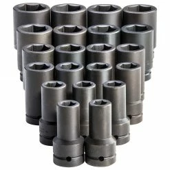Tools & Equipment Proto J76121 1-Inch 6-Point Black Oxide Drive Deep Impact Socket Set - 21pc