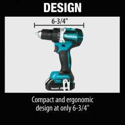 Makita XFD12R 18-Volt 1/2-Inch 2.0Ah Compact Cordless Driver-Drill Kit